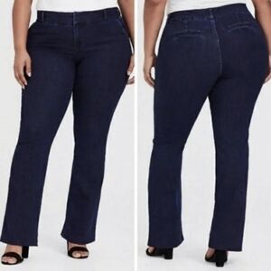 Torrid Slim Bootcut Trousers Blue Denim Dark Wash Sz 16R